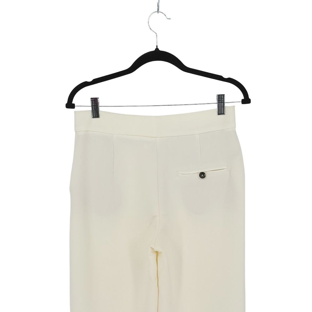 Mango Flowy Palazzo Pants Cream Ecru Ivory High Waist Wide Leg Trousers Size 4 - Picture 10 of 11